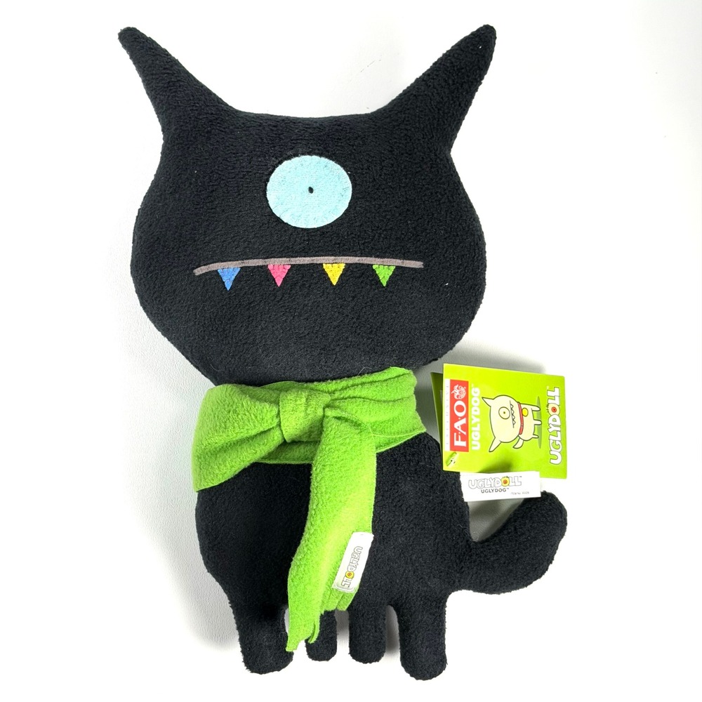 Uglydoll Uglydog Plush Black One Eye Monster NWT 12" Goth